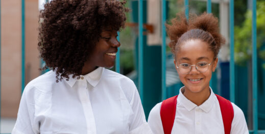 Mother with middle school student